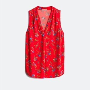 Beacon Red Floral V-Neck Blouse